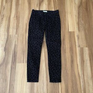 Madewell Skinny Black Cheetah Print Women’s Jeans Velvet 9" Mid-rise Size 27